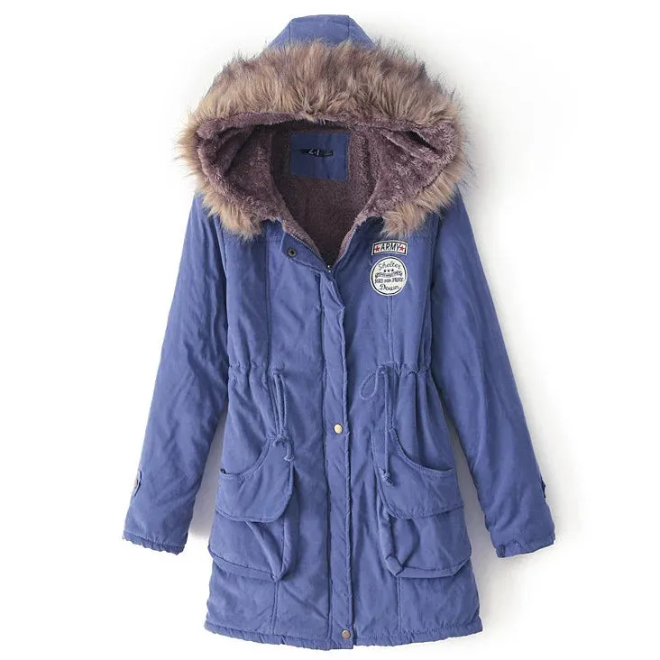 new Winter Womens Parka Casual Outwear Military Hooded Coat Winter Jacket Women Fur Coats Woman Parkas Clothes  AL7646
