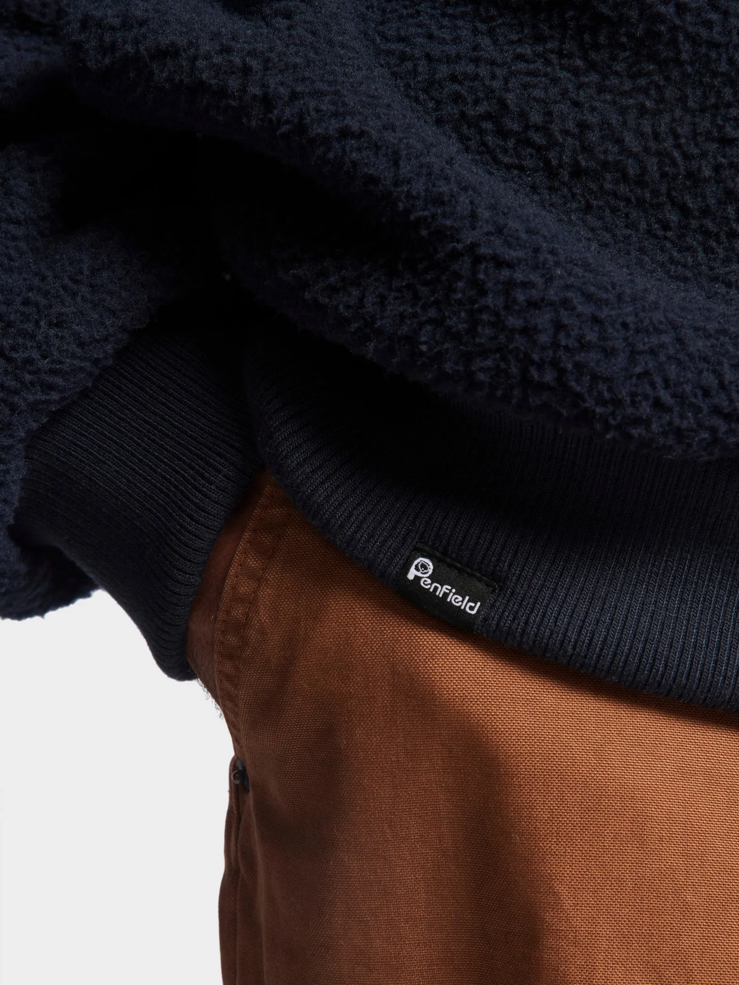 Penfield Mens 1/4 Zip Funnel Neck Fleece Navy Blue