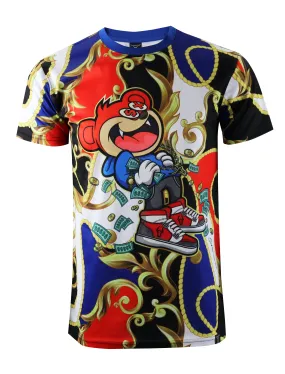 S11201 90'S RETRO PRINT TEE (WHITE/LUX)
