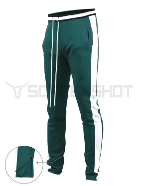 S41700-Slim Track Pants (DK.GREEN/WH)