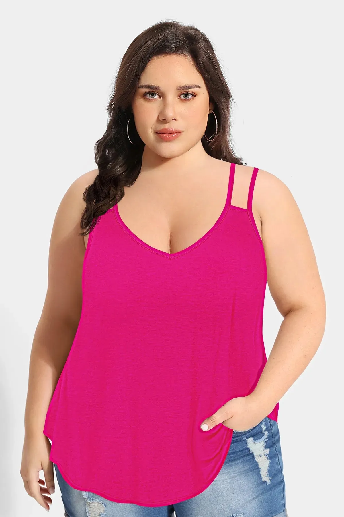 Solid Sexy V Neck Camisole Tank