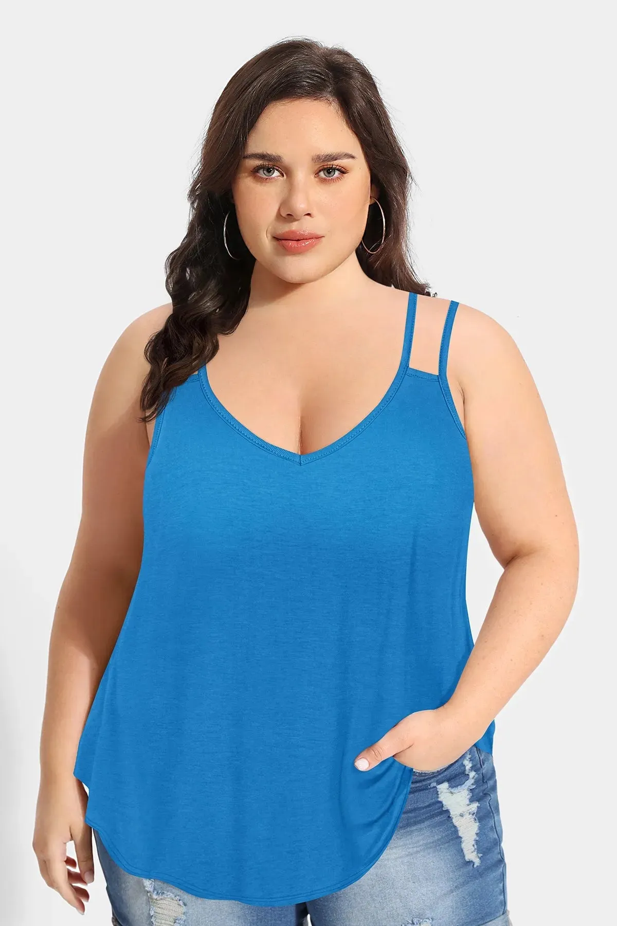 Solid Sexy V Neck Camisole Tank