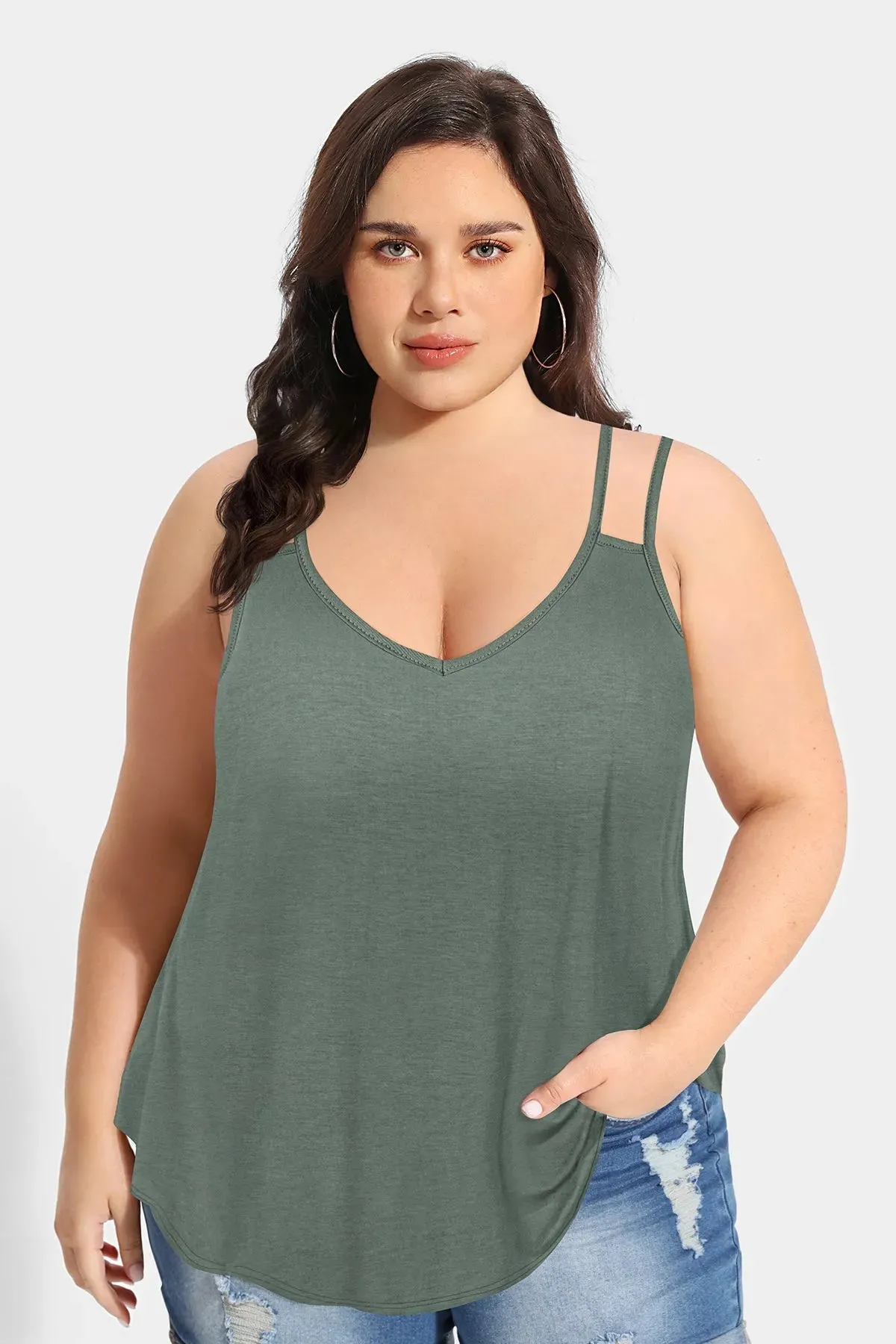 Solid Sexy V Neck Camisole Tank