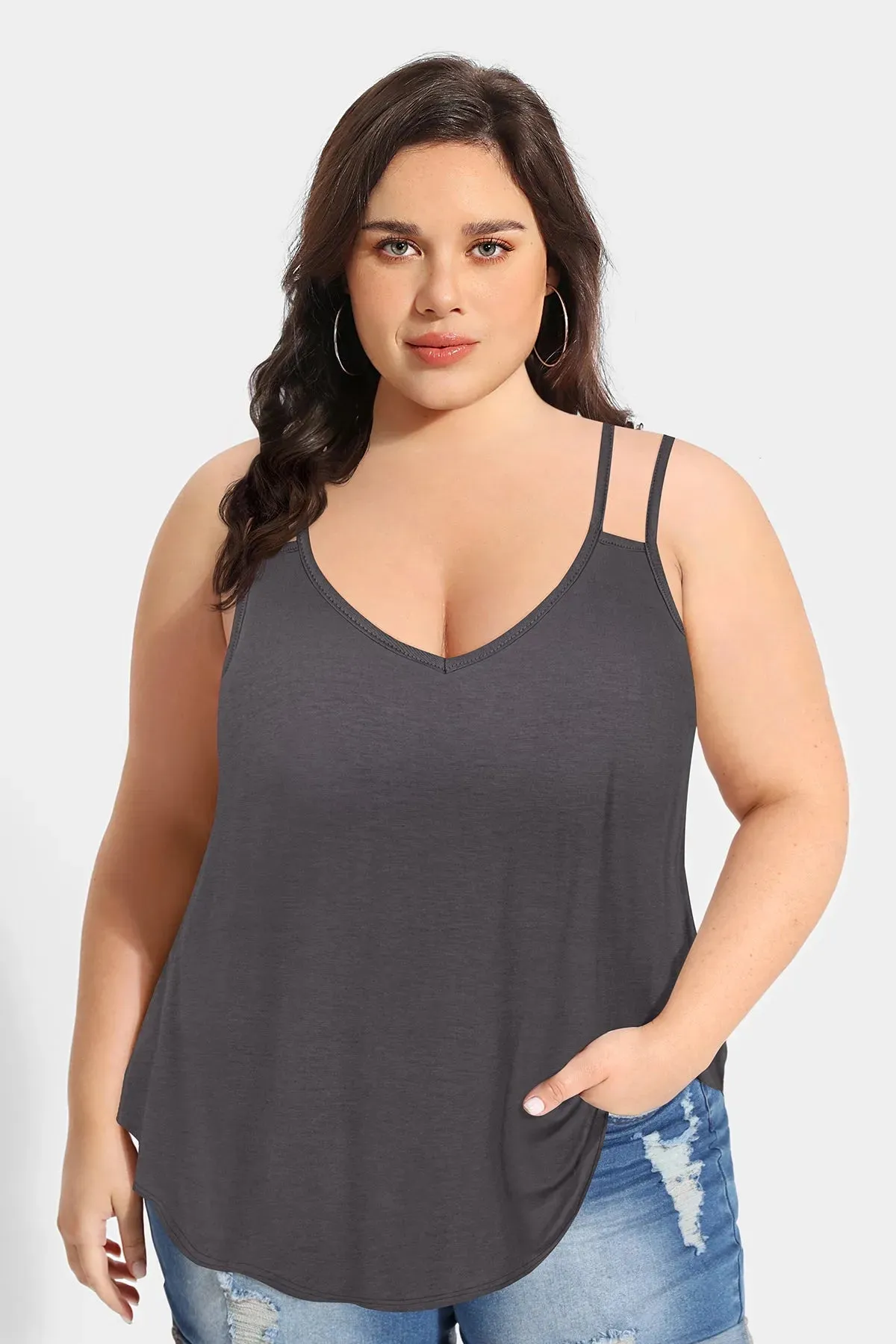 Solid Sexy V Neck Camisole Tank