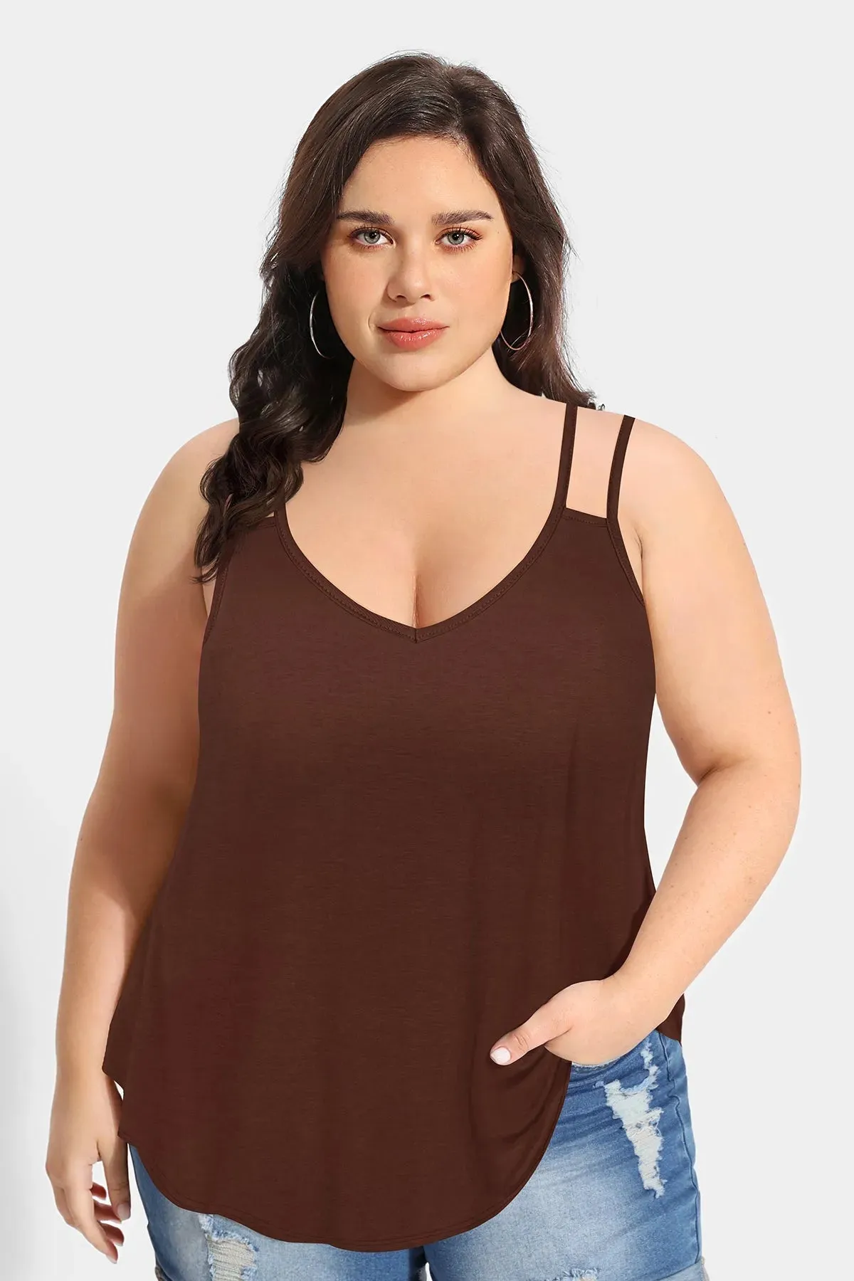 Solid Sexy V Neck Camisole Tank