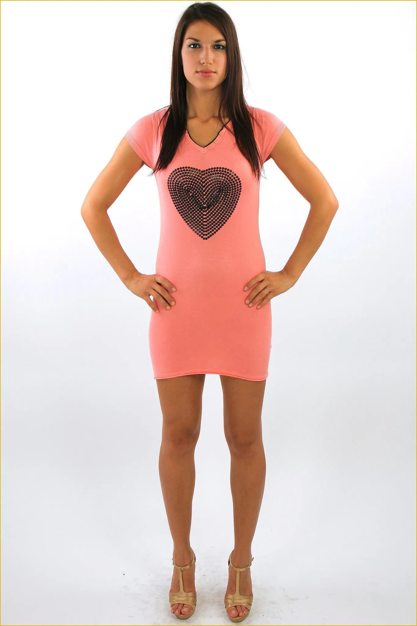 Sweet Heart Fine Knit Mini Dress