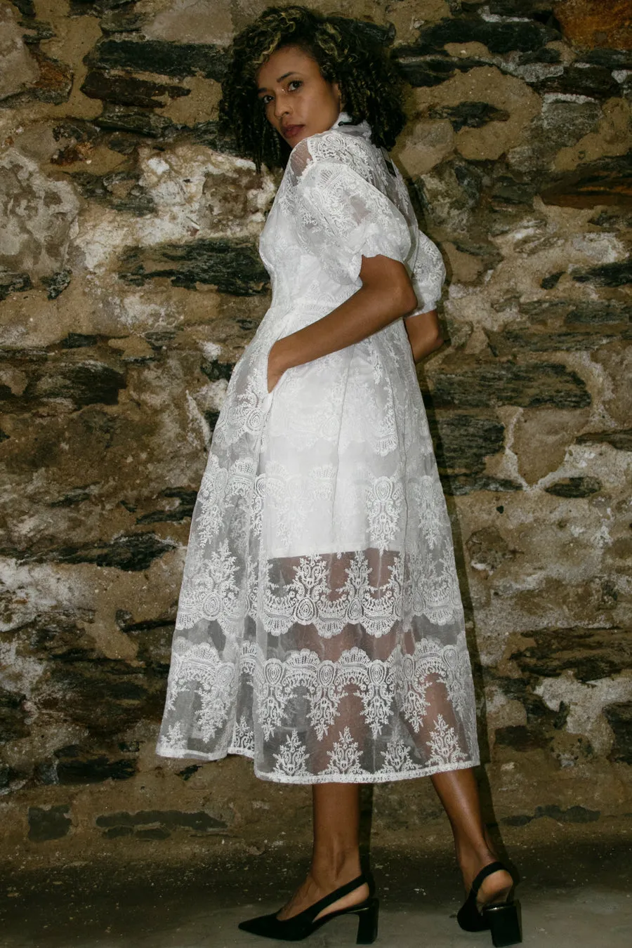 T14618 DRESS (BLK, WHT) (XS, S)