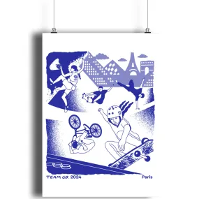 Team GB Concorde Art Print White & Blue A2