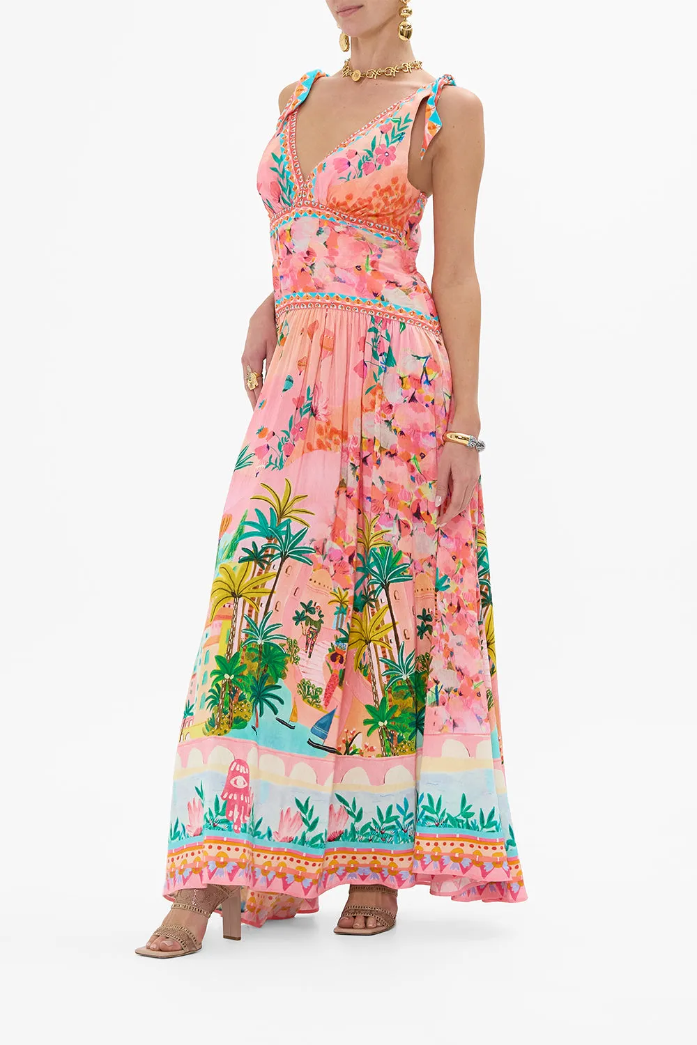 TIE SHOULDER DRESS SISTER SUNSET