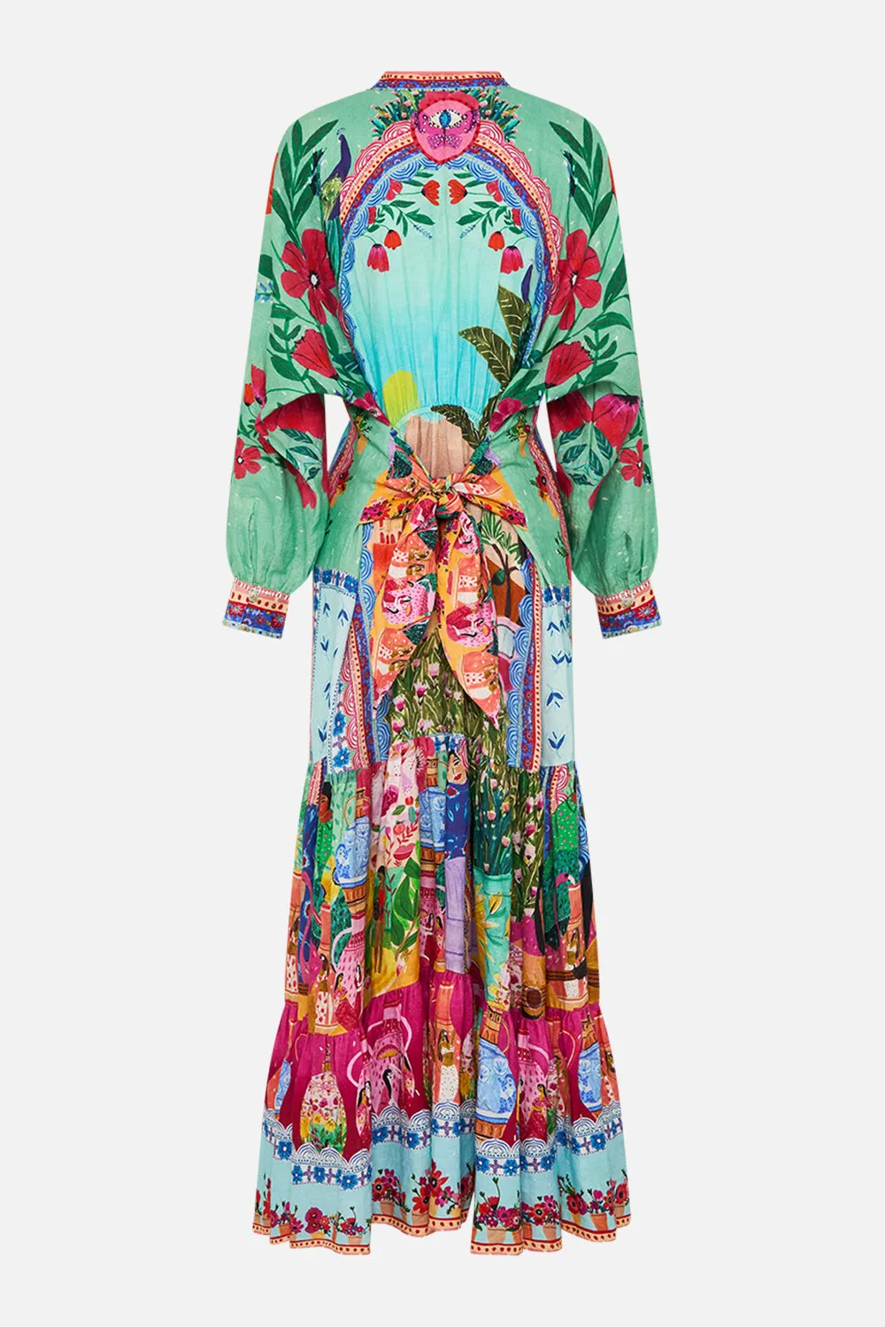 TIERED SHIRTDRESS WITH WIDE WAIST TIE QUEENS OF CREATION