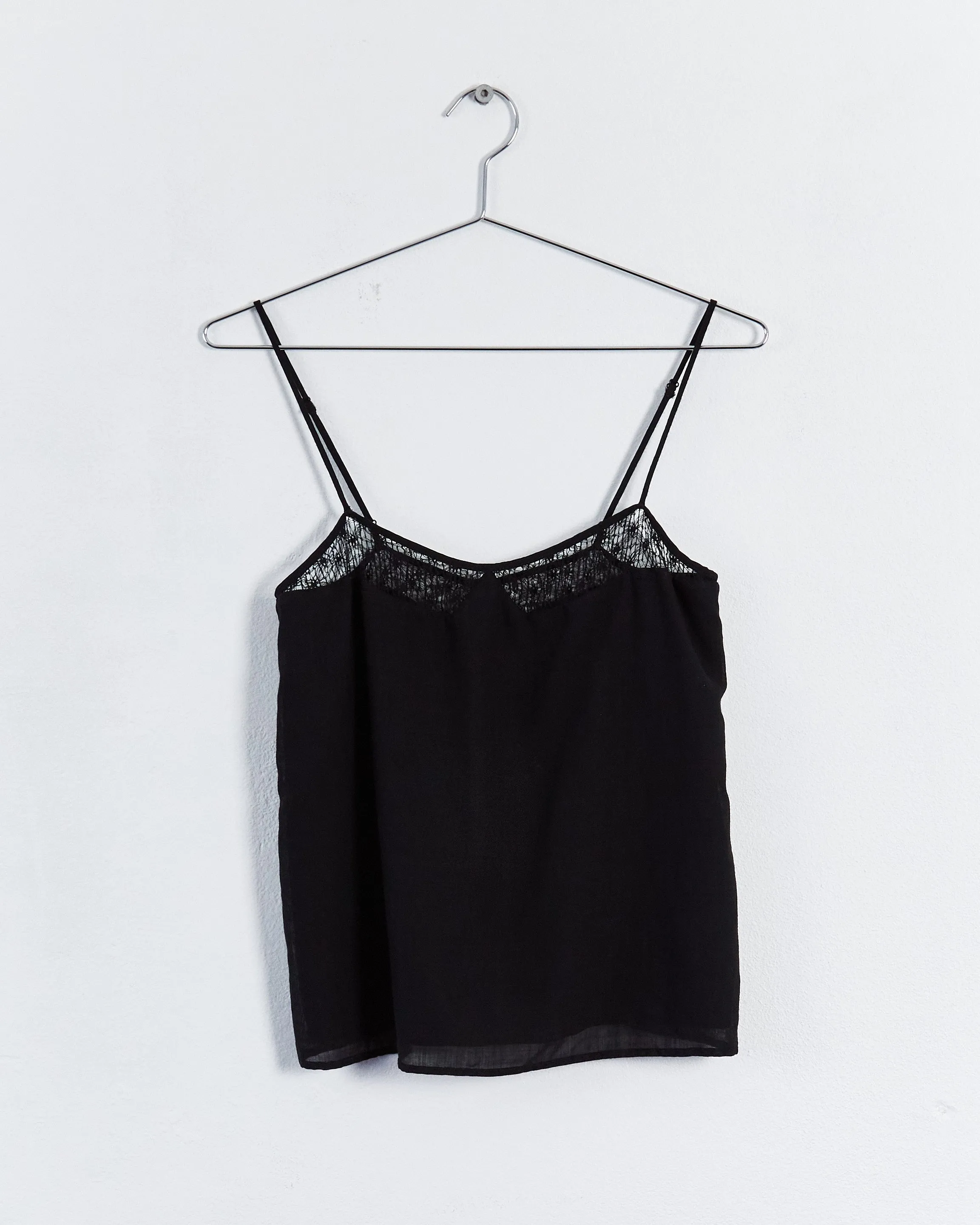 Tocca lace edge camisole top, black, 6