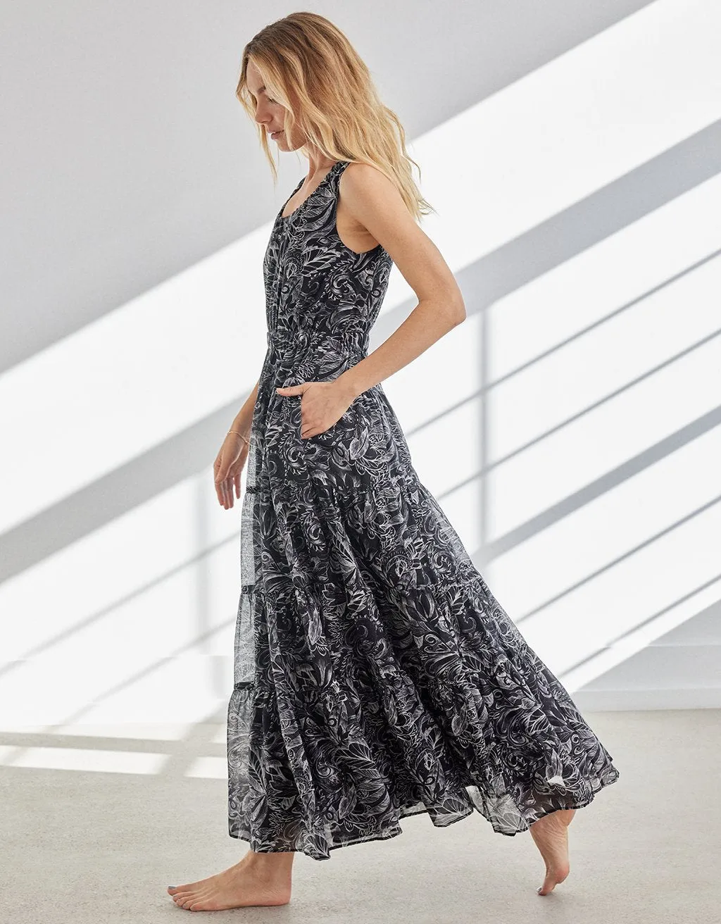 unsubscribed botanic tiered dress