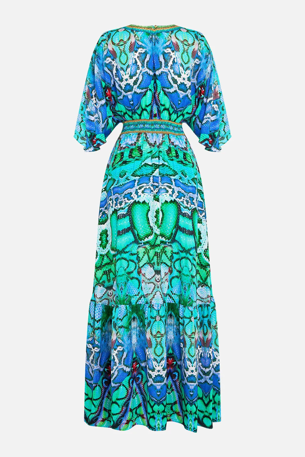 WAISTED DRESS WITH HEM RUFFLE LAND OF WONDER
