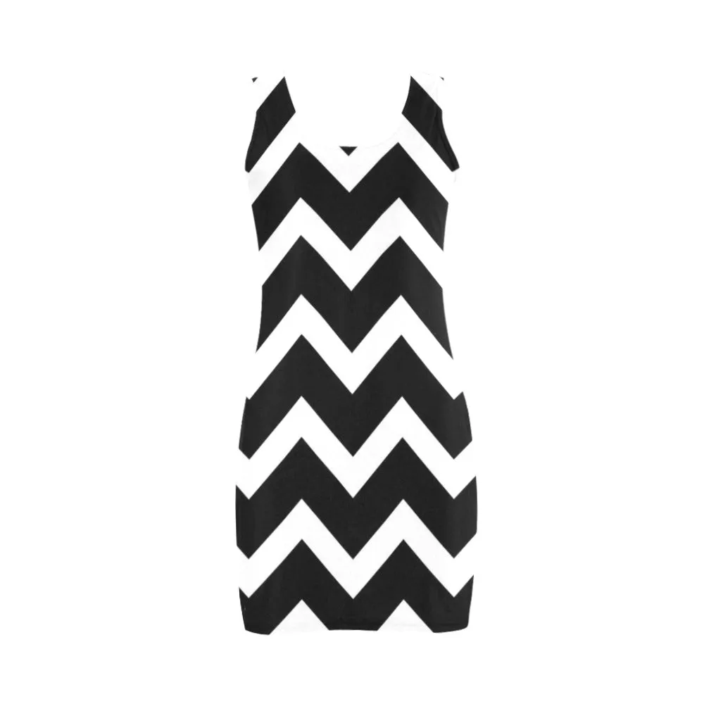 waves12 print Medea Vest Dress (Model D06)