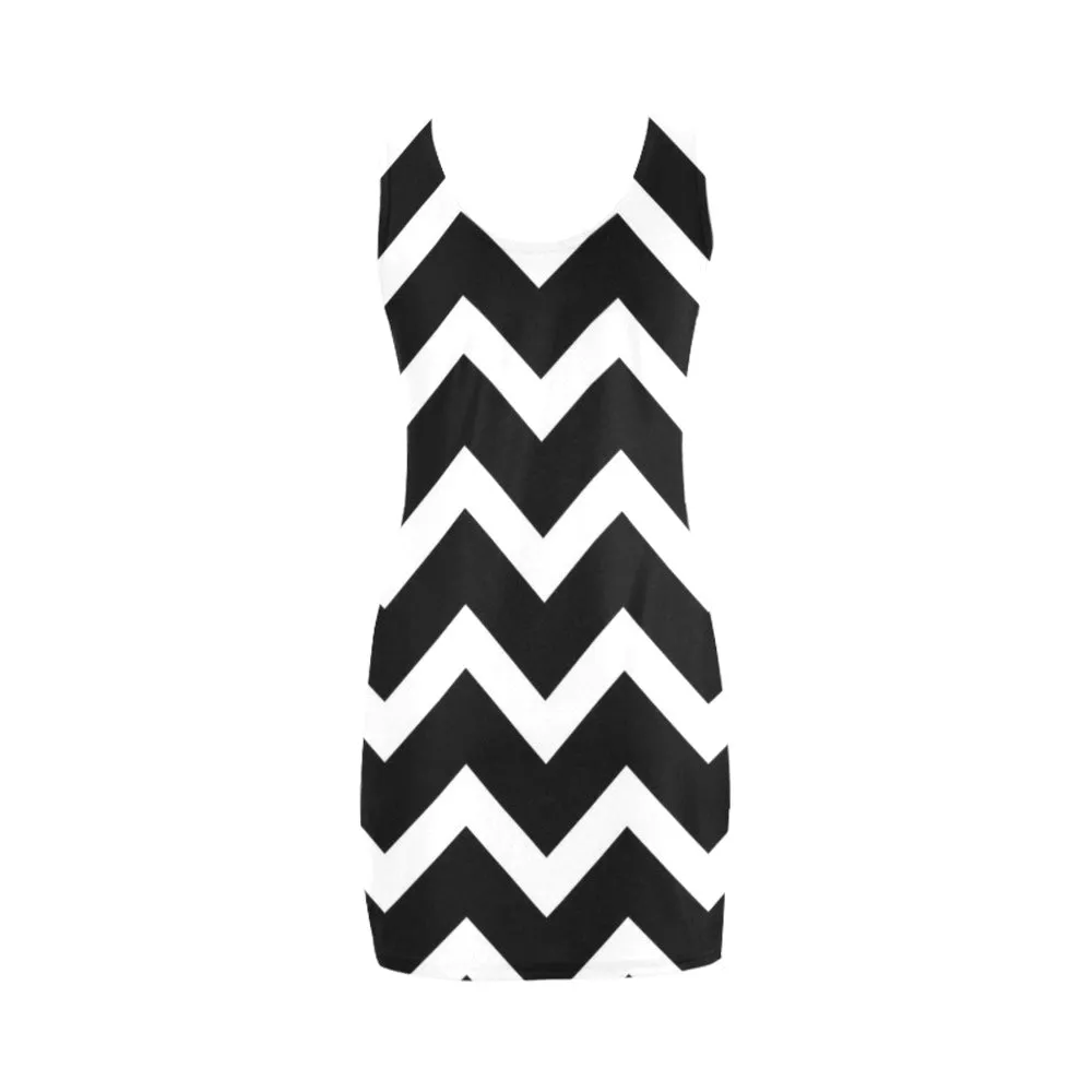 waves12 print Medea Vest Dress (Model D06)