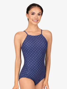 Womens Midnight Daisy Scallop Camisole Leotard