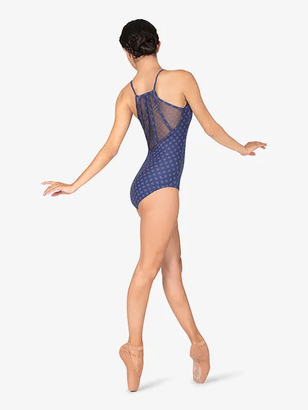 Womens Midnight Daisy Scallop Camisole Leotard