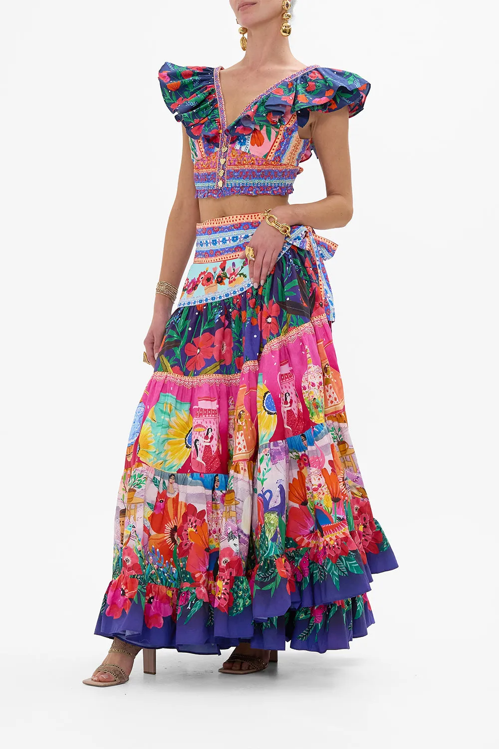 WRAP SKIRT WITH GATHERED PANELS QUEENS OF CREATION