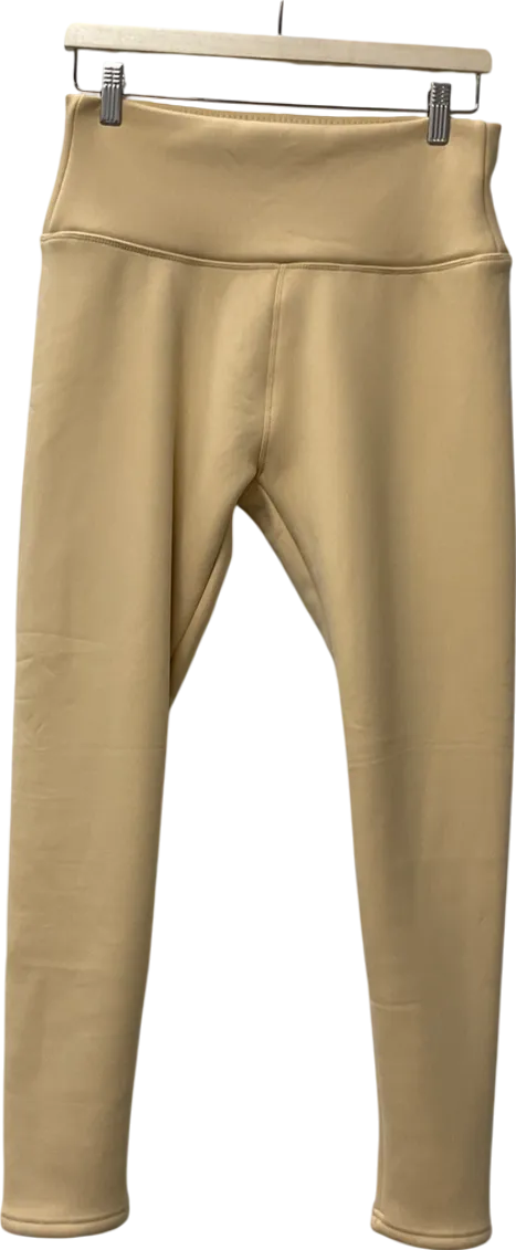 Yellow Thermal Fluffy Leggings UK L