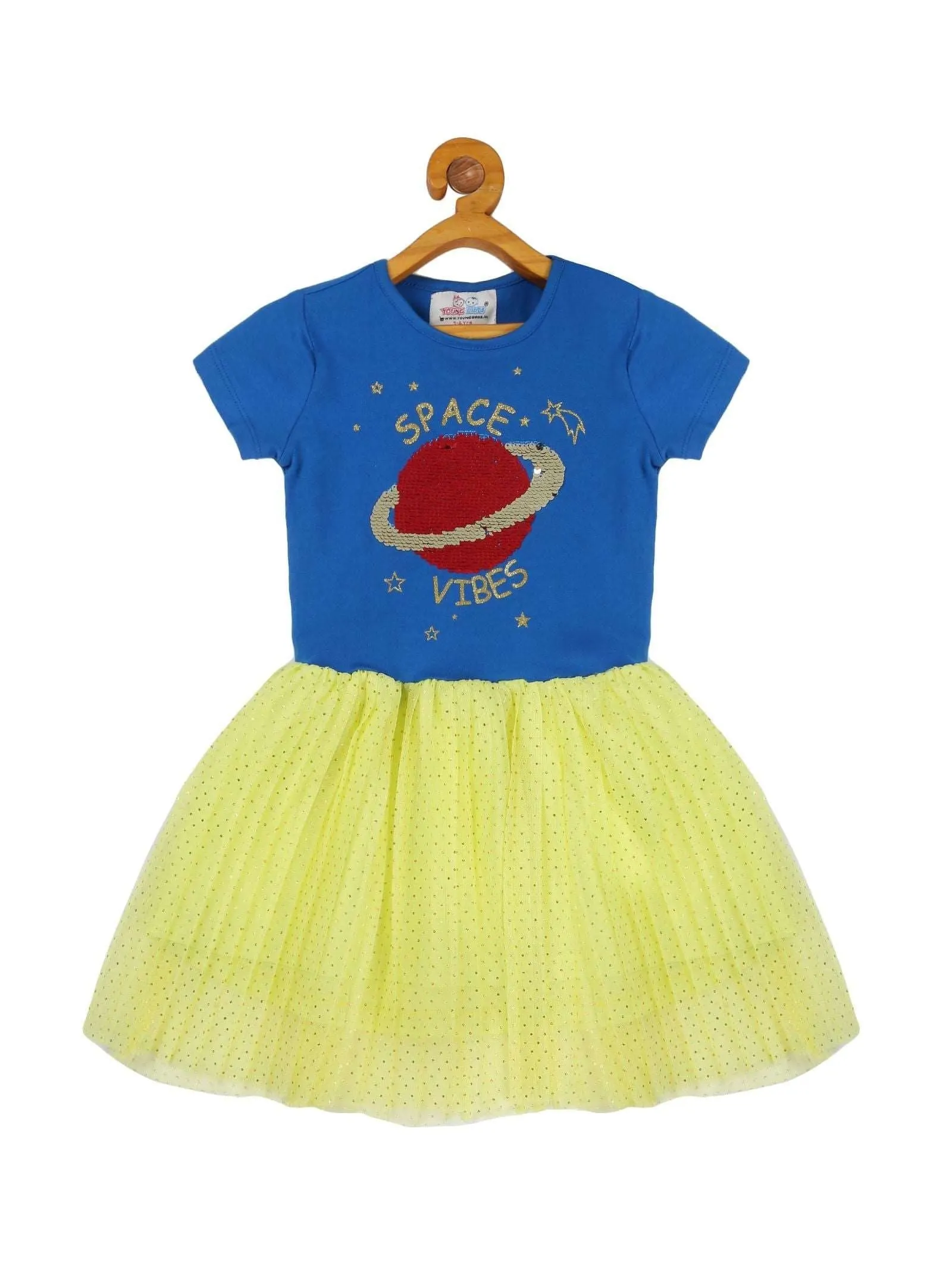 Young Birds Knit & Mesh Dress-Space Vibes